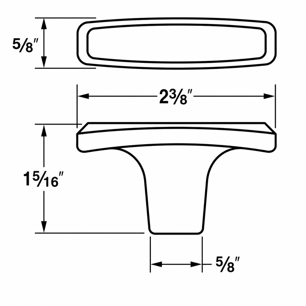 49005 T-handle dimension drawing.