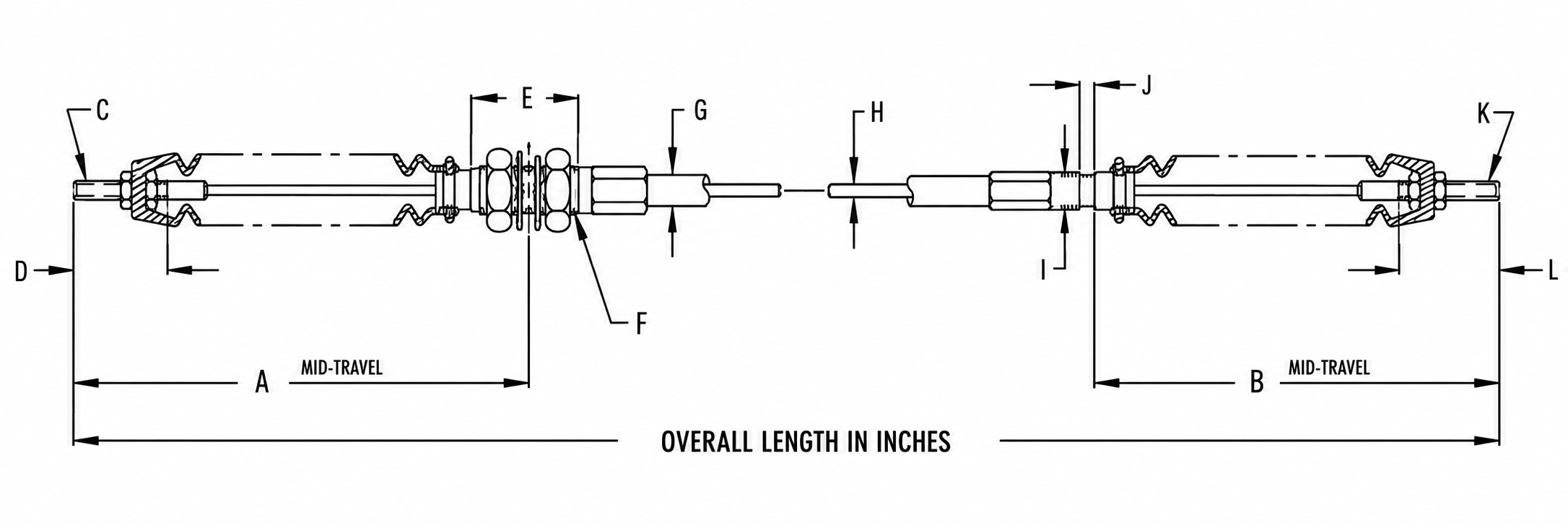 Technical diagram for 3, 4, and 6 Series tension cable assemblies.