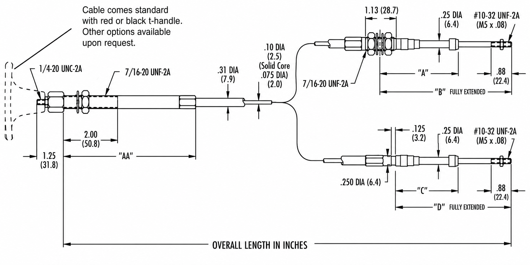 Technical diagram for a 3 Series Heavy Duty Utility cable assembly.