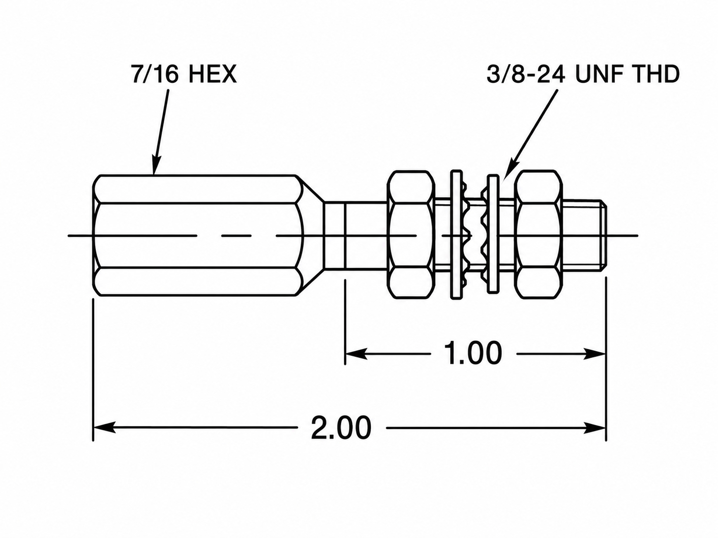 Kit 39067-4 field hub drawing for 1/4-28 threaded hub.