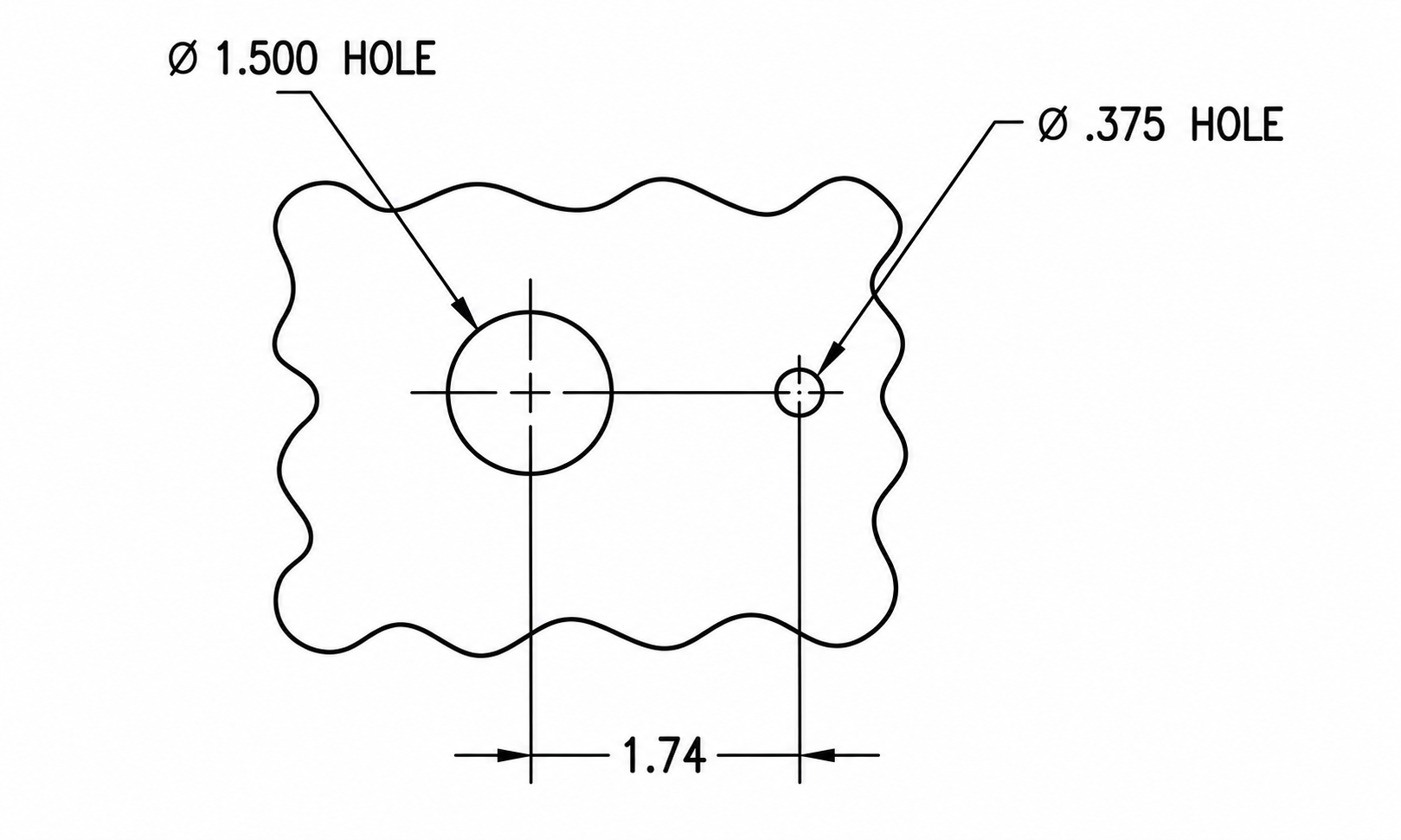 Mounting hole reference for RVO control systems.
