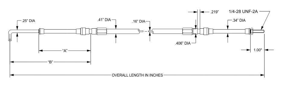 Dimension drawing for John Deere cable base numbers 45770 and 45771.