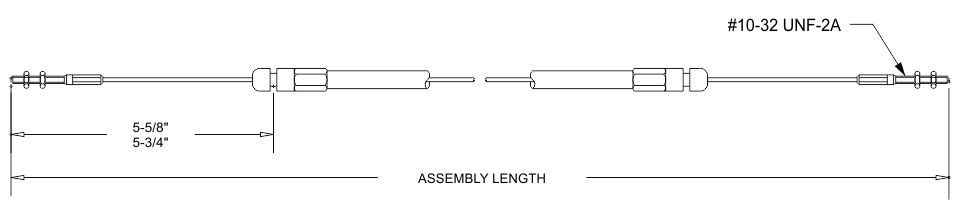 Catalog sketch for Kobelt replacement cable part number 45808-Length.