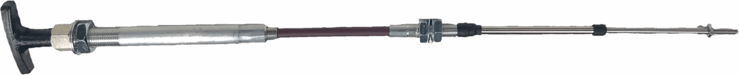 3 Series heavy-duty positive lock control cable with a black T-handle and threaded output rod.