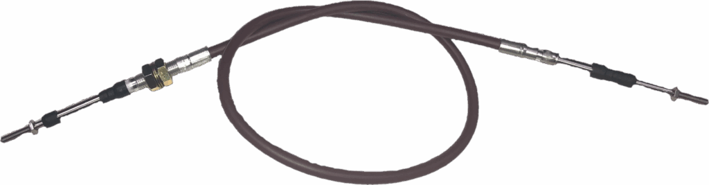 3 Series push-pull control cable assembly with threaded ends.