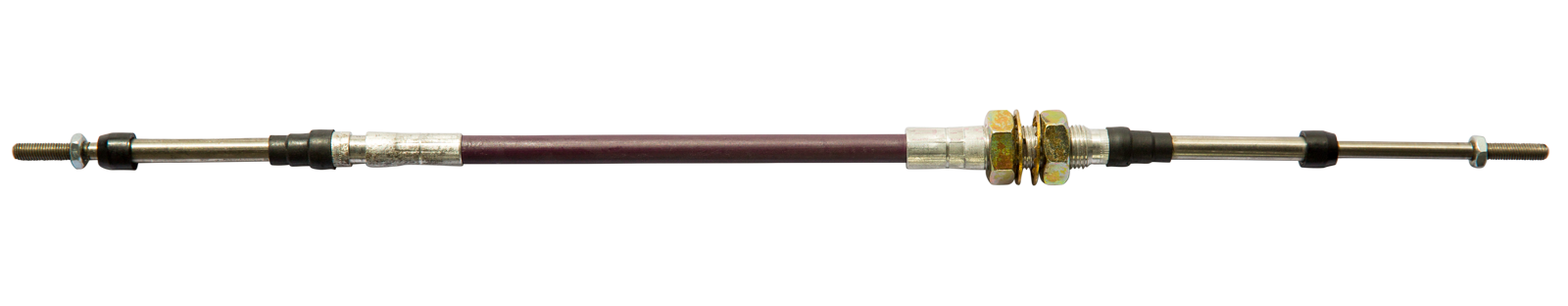 4 Series push-pull control cable assembly with threaded ends.