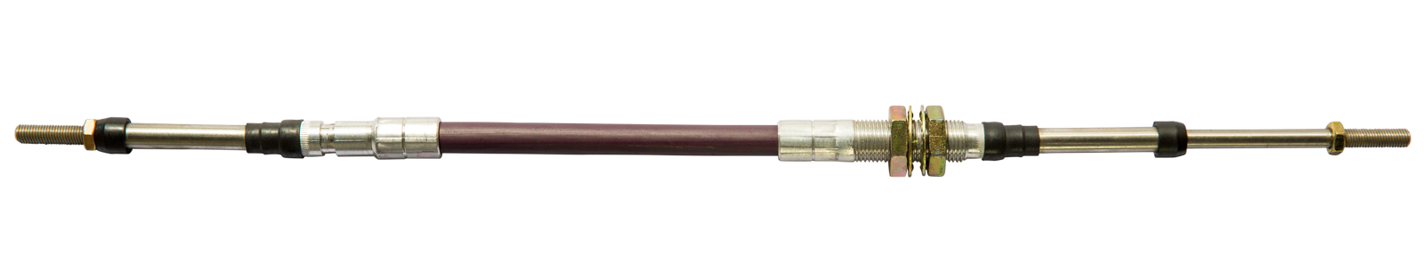 6 Series push-pull control cable assembly with threaded ends.