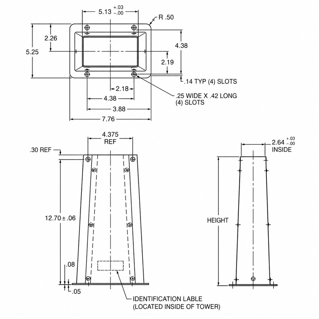 Mounting Tower - 13 inch reference