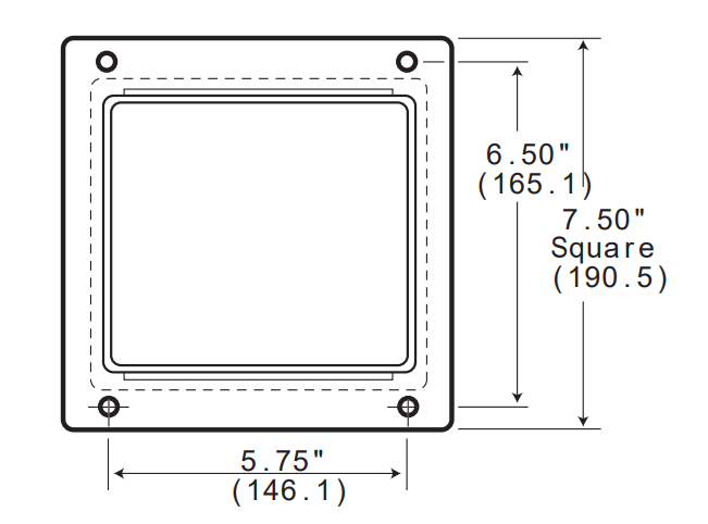 Tower bottom plate dimensions for T-handle dump body control.