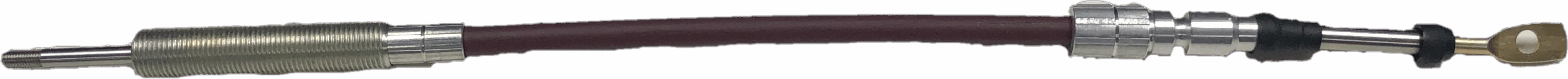 RVO remote valve control cable with threaded valve end and eyelet control end.