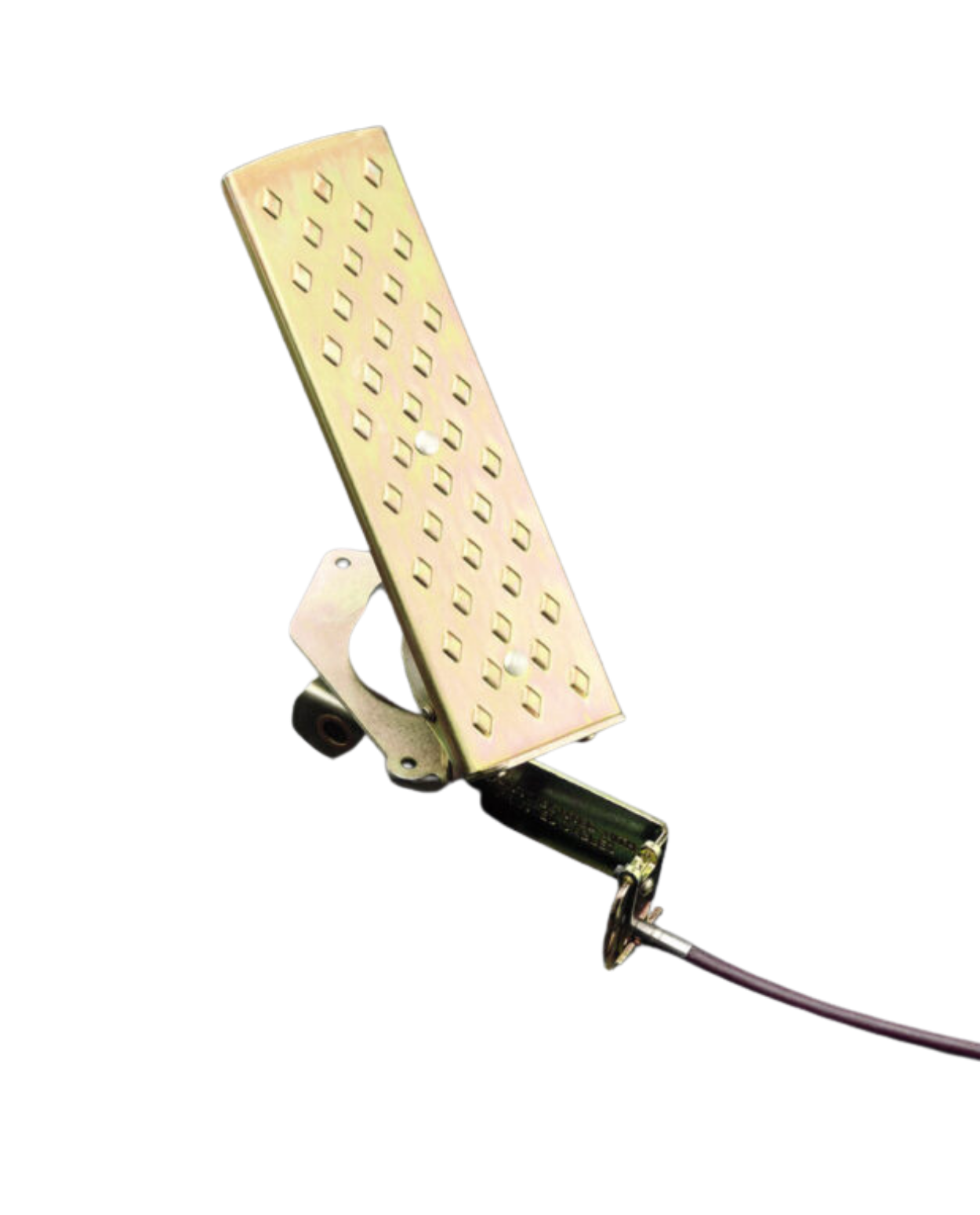 Installed mechanical foot pedal with control cable.