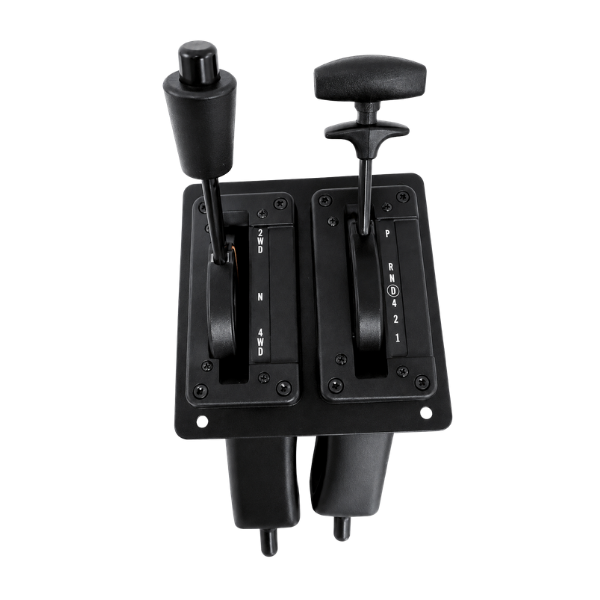 Dual lever transmission shifter assembly.